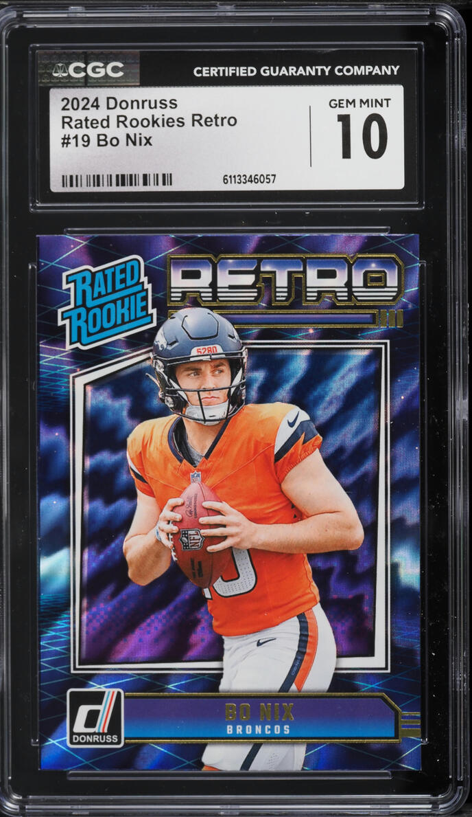 2024 Donruss Retro Bo Nix ROOKIE #19 CGC 10 GEM MINT