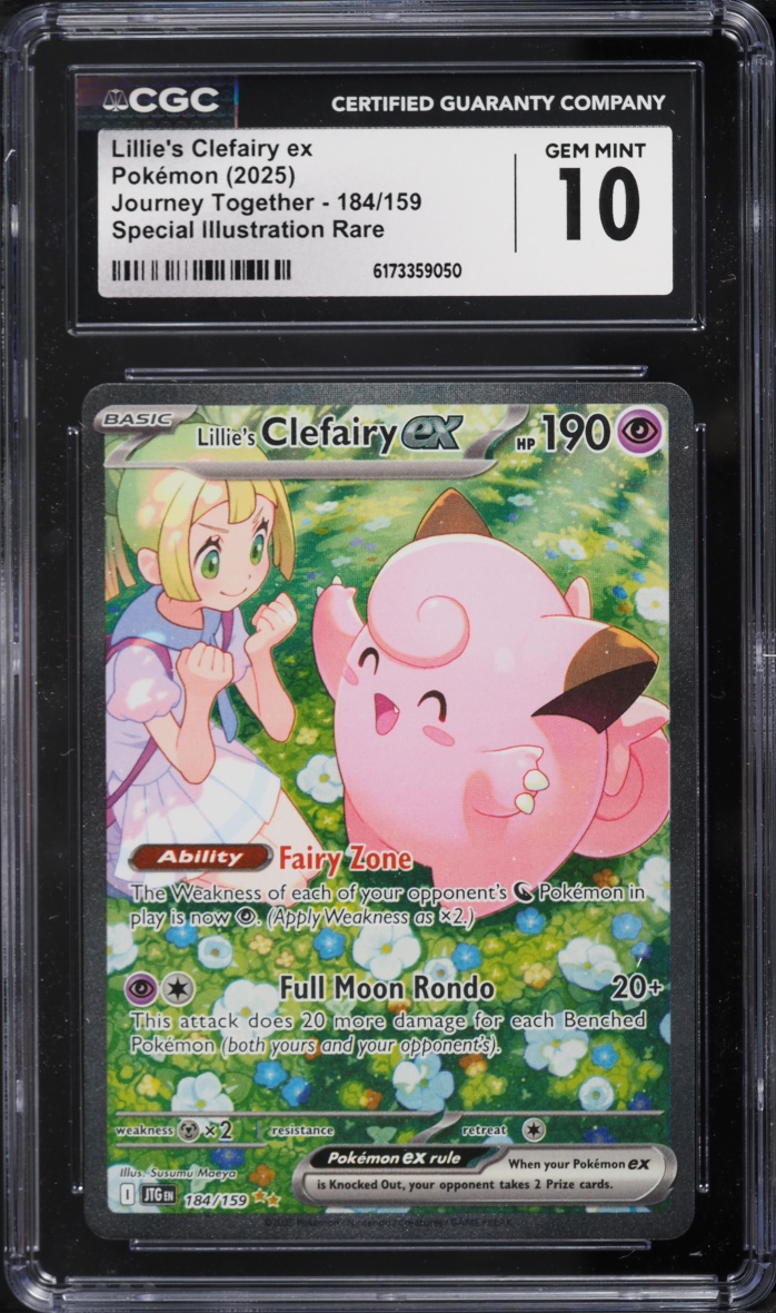 2025 Pokemon Scarlet & Violet Journey Together SIR Lillie's Clefairy EX #184 CGC 10 GEM MINT