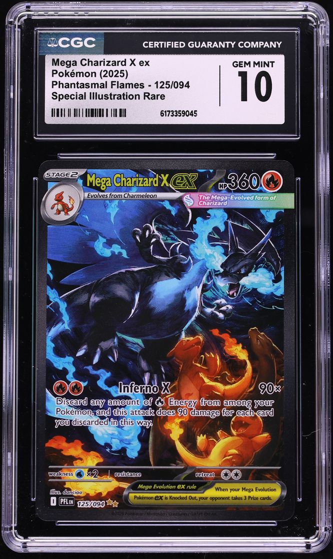 2025 Pokemon Mega Evolution Phantasmal Flames SIR Mega Charizard X EX #125 CGC 10 GEM MINT