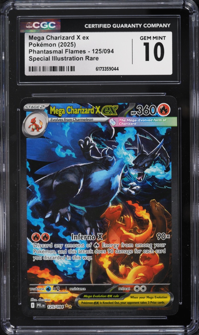 2025 Pokemon Mega Evolution Phantasmal Flames SIR Mega Charizard X EX #125 CGC 10 GEM MINT