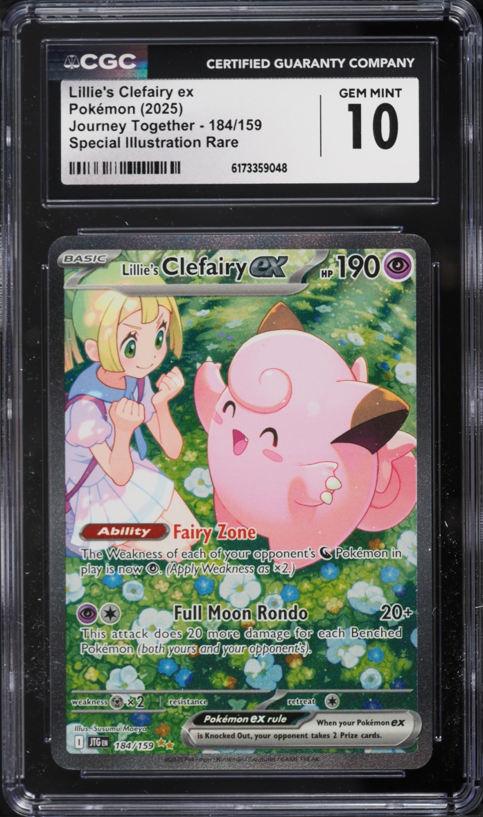 2025 Pokemon Scarlet & Violet Journey Together SIR Lillie's Clefairy EX #184 CGC 10 GEM MINT