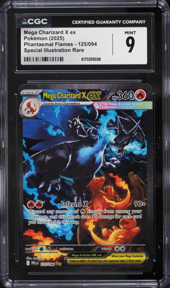 2025 Pokemon Mega Evolution Phantasmal Flames SIR Mega Charizard X EX #125 CGC 9 MINT