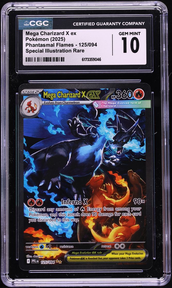 2025 Pokemon Mega Evolution Phantasmal Flames SIR Mega Charizard X EX #125 CGC 10 GEM MINT