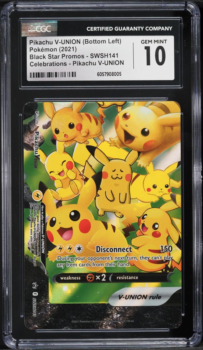 2021 Pokemon Sword & Shield Promo Celebrations Pikachu V-UNION #SWSH141 CGC 10 GEM MINT