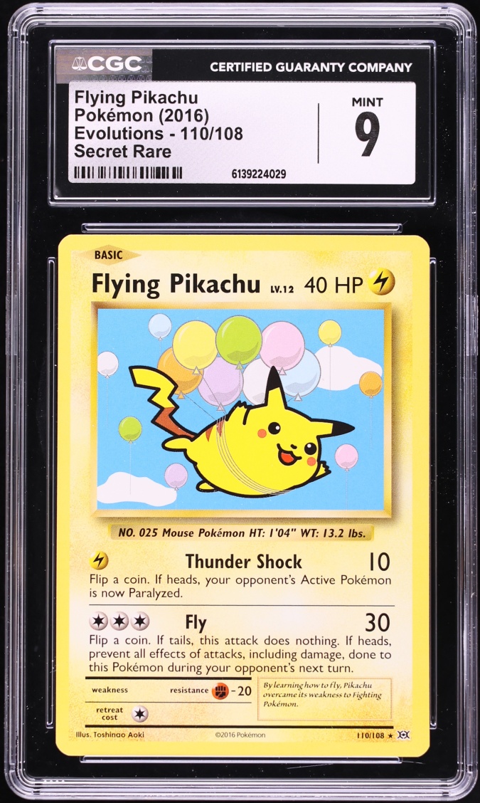 2016 Pokemon XY Evolutions Flying Pikachu #110 CGC 9 MINT