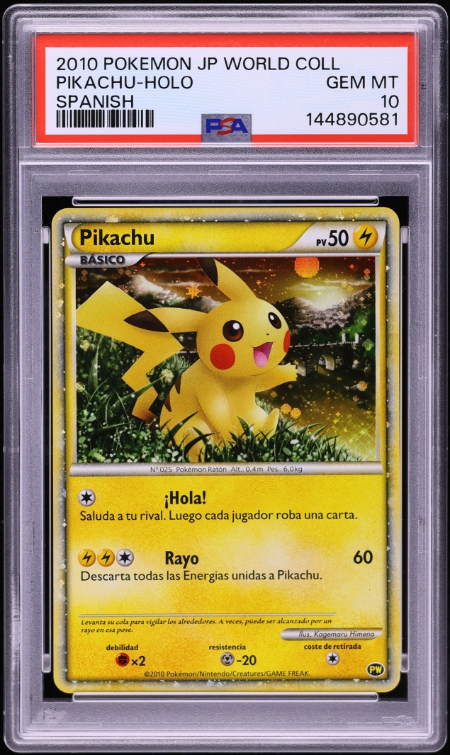 2010 Pokemon Spanish World Collection Holo Pikachu PSA 10 GEM MINT