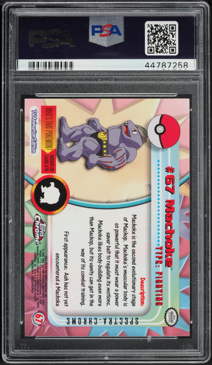 2000 Topps Chrome Pokemon Series 1 Spectra Machoke #67 PSA 10 GEM MINT