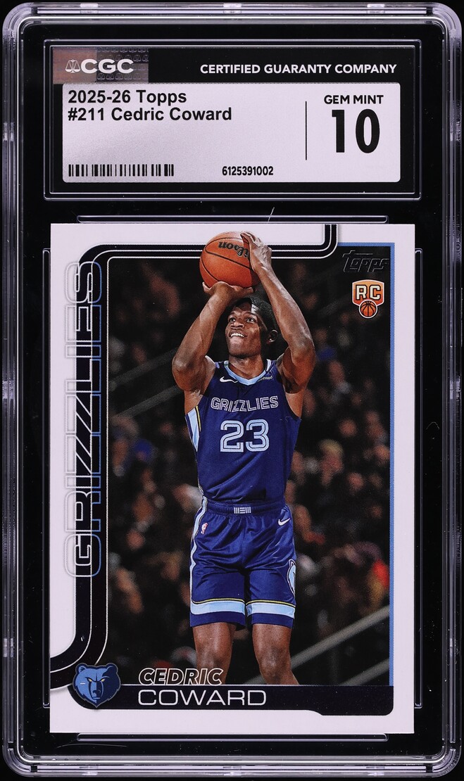 2025 Topps Basketball Cedric Coward ROOKIE #211 CGC 10 GEM MINT