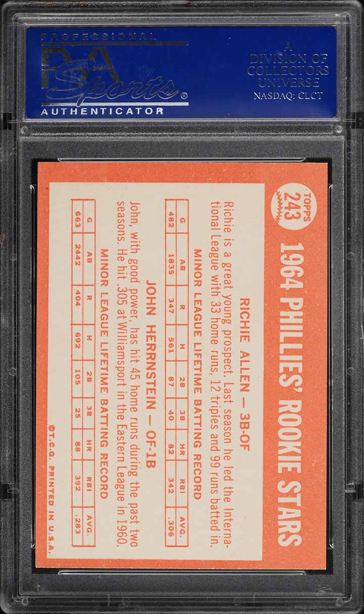 1964 Topps Dick Allen ROOKIE #243 PSA 8 NM-MT
