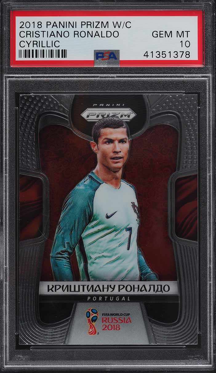 2018 Panini Prizm World Cup Cyrillic Cristiano Ronaldo #154 PSA 10 GEM MINT