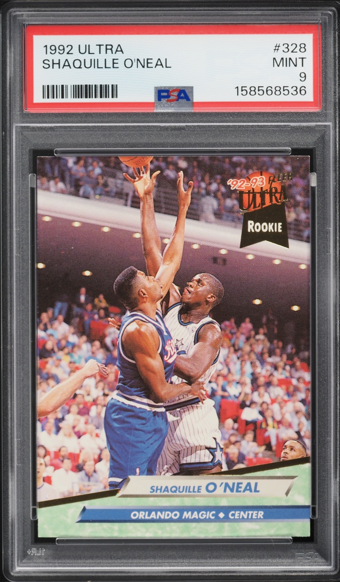 1992 Ultra Basketball Shaquille O'Neal ROOKIE #328 PSA 9 MINT
