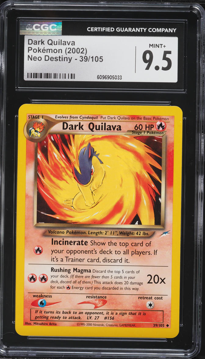 2002 Pokemon Neo Destiny Dark Quilava #39 CGC 9.5 MINT+ on Fanatics Collect