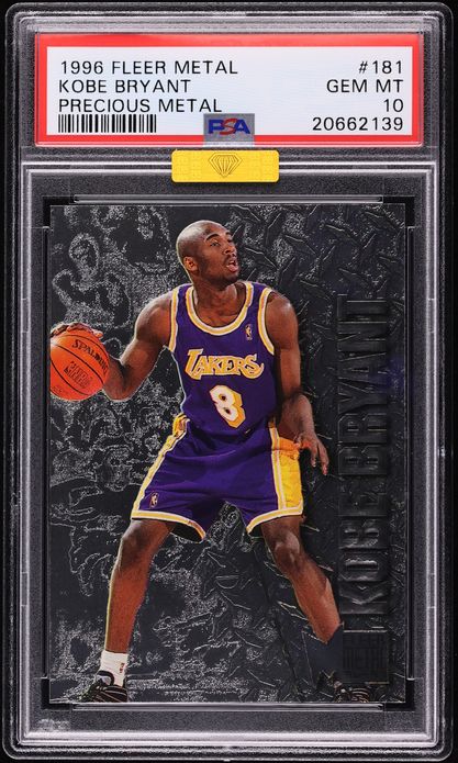 1996 Fleer Metal Precious Metal Kobe Bryant ROOKIE #181 MBA PSA 10 GEM MINT