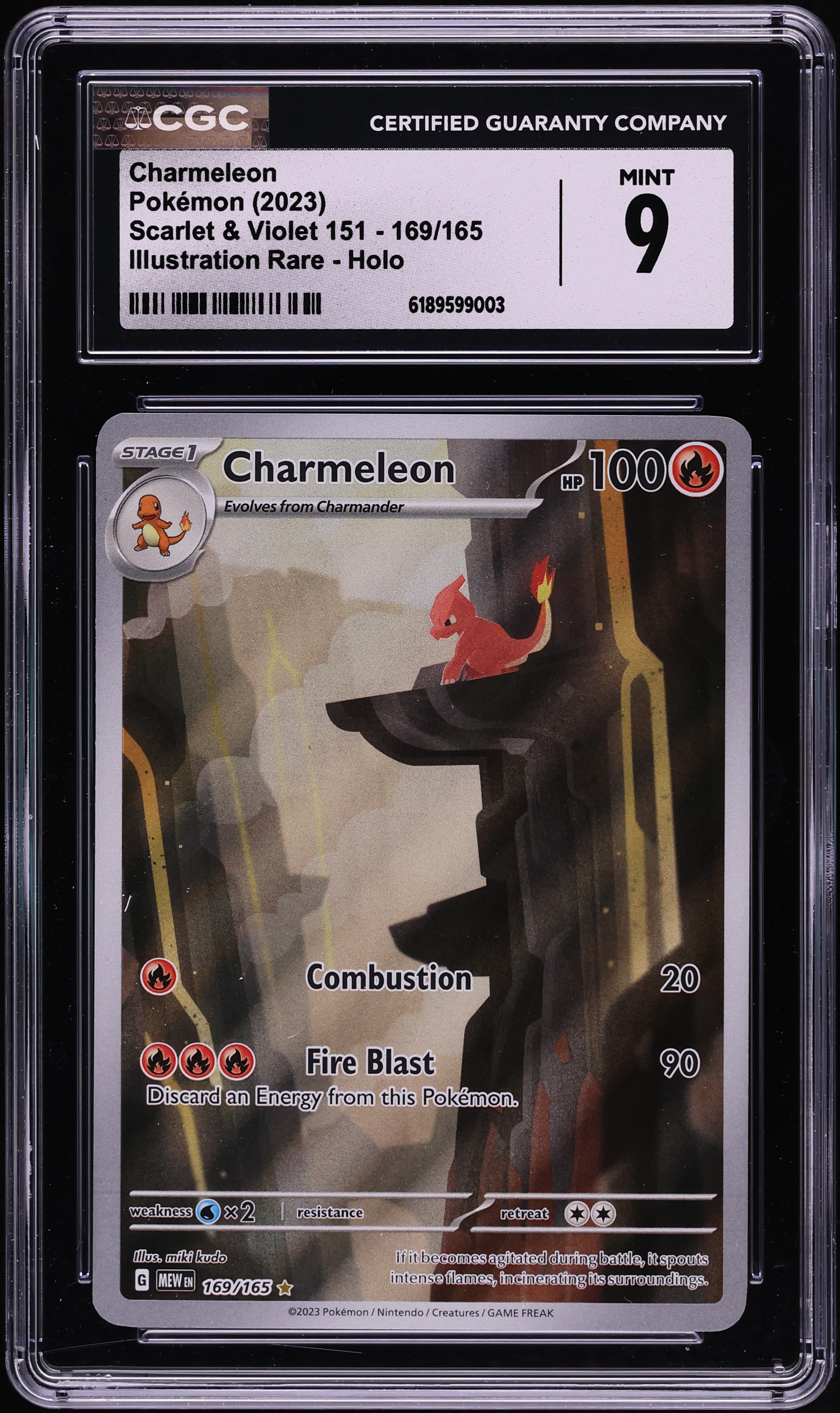 2023 Pokemon Scarlet & Violet 151 IR Charmeleon #169 CGC 9 MINT