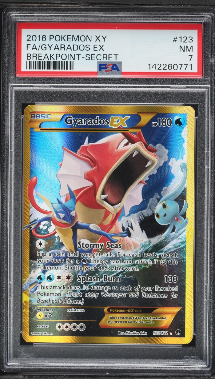 2016 Pokemon XY BREAKpoint SEC Gyarados EX #123 PSA 7 NRMT