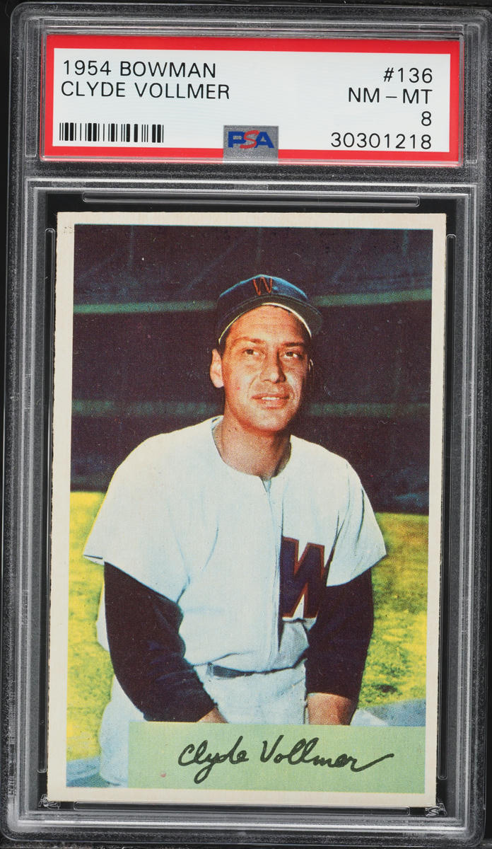 1954 Bowman Clyde Vollmer #136 PSA 8 NM-MT