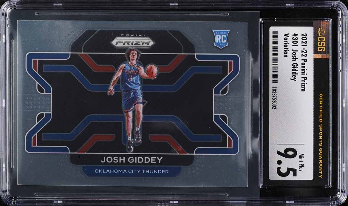 2021 Panini Prizm Variation Josh Giddey ROOKIE #301 CSG 9.5 MINT+ - Main Image