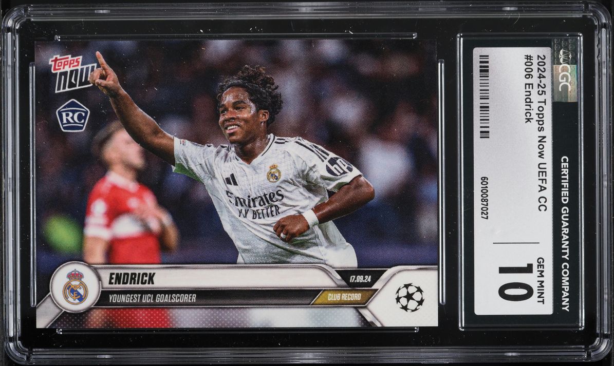 2024 Topps Now UEFA Club Competitions Endrick ROOKIE #6 CGC 10 GEM MINT ...