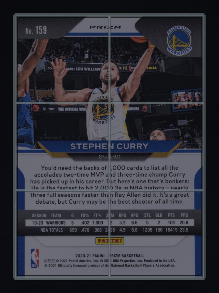 2020 Panini Prizm Red White & Blue Stephen Curry #159 MBA AUTH