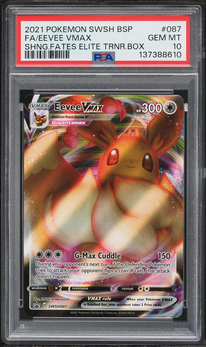 2021 Pokemon Sword & Shield Shining Fates ETB Full Art Eevee VMAX #SWSH087 PSA 10 GEM MINT