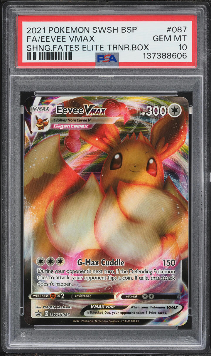 2021 Pokemon Sword & Shield Shining Fates ETB Full Art Eevee VMAX #SWSH087 PSA 10 GEM MINT