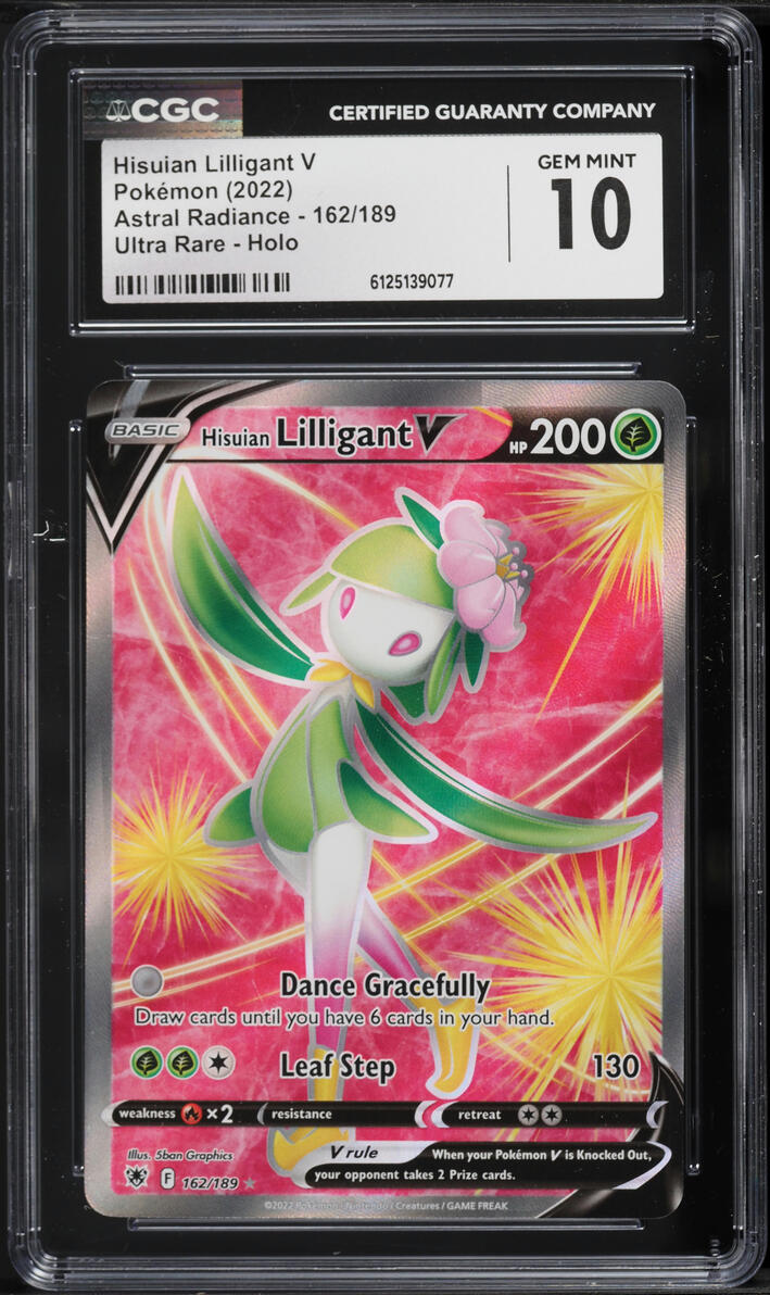 2022 Pokemon SWSH Astral Radiance Full Art Hisuian Lilligant V #162 CGC 10 GEM MINT