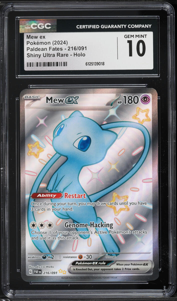 2024 Pokemon Scarlet & Violet Paldean Fates Full Art Shiny Mew ex #216 CGC 10 GEM MINT
