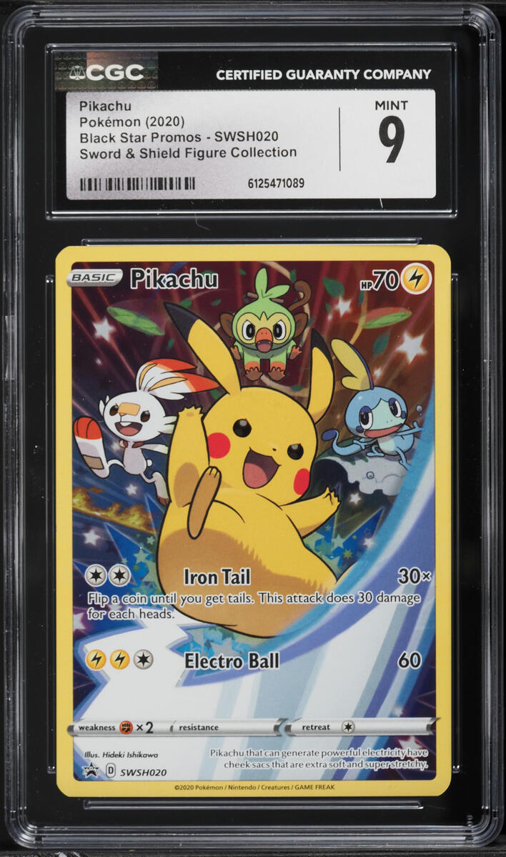 2020 Pokemon Sword & Shield Promo Figure Collection Full Art Pikachu #SWSH020 CGC 9 MINT