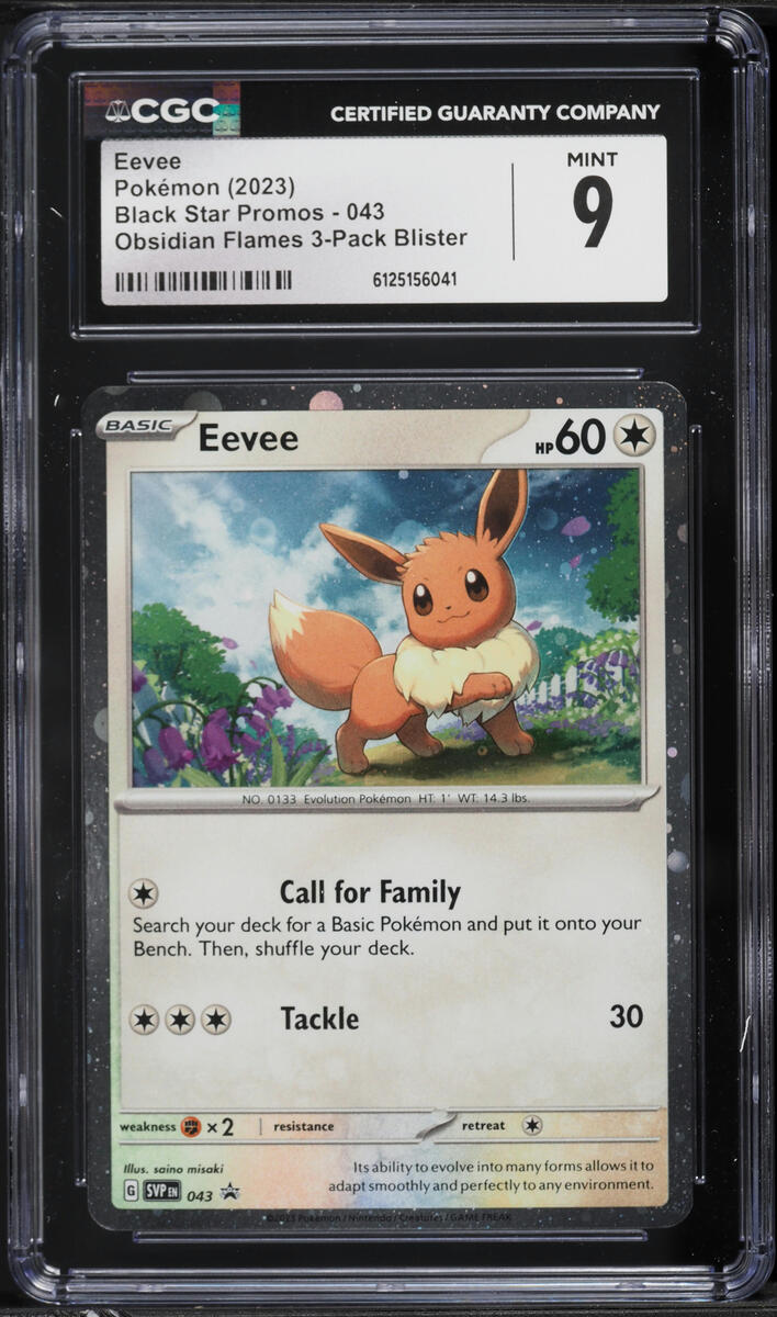 2023 Pokemon Scarlet & Violet Promo Obsidian Flames Cosmos Holo Eevee #43 CGC 9 MINT