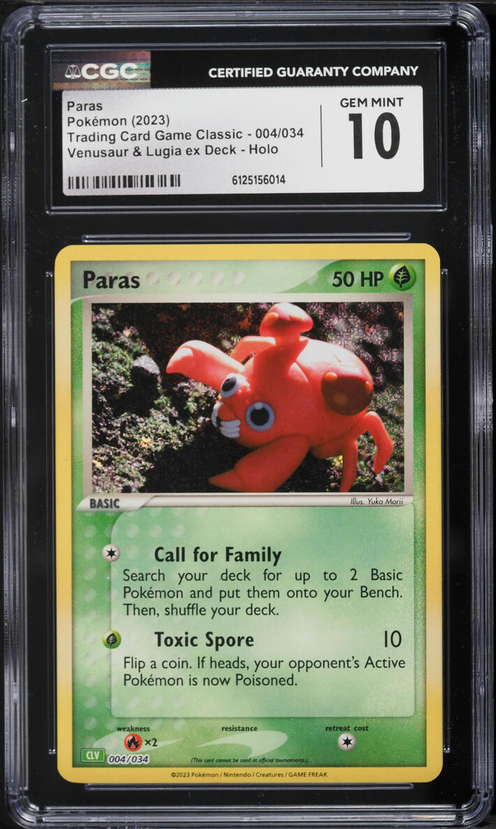 2023 Pokemon TCG Classic Venusaur & Lugia Ex Deck Holo Paras #4 CGC 10 GEM MINT