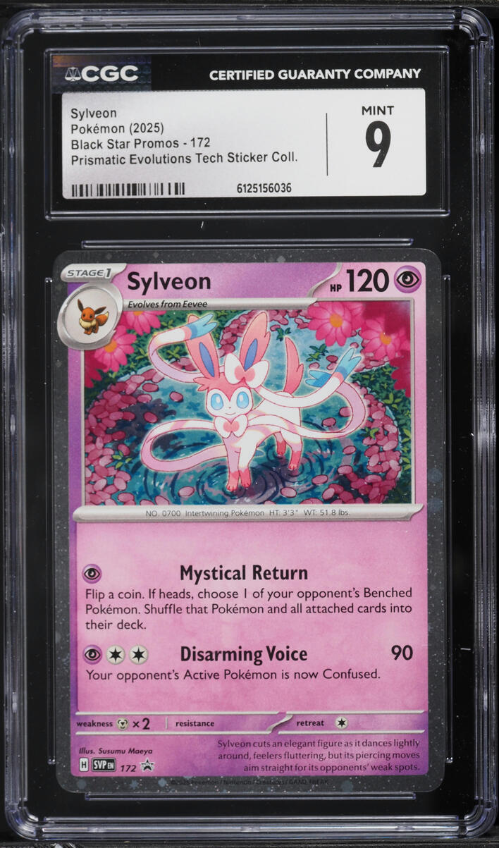 2025 Pokemon Scarlet & Violet Promo Prismatic Evolutions Tech Sylveon #172 CGC 9 MINT