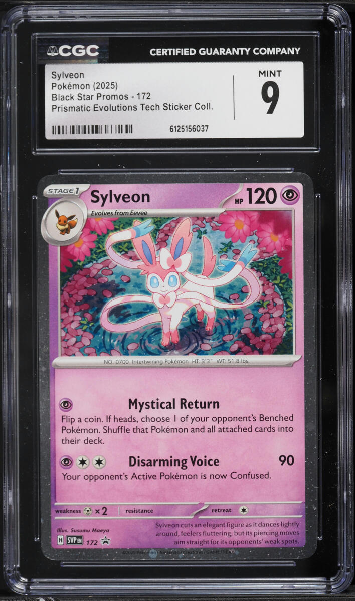 2025 Pokemon Scarlet & Violet Promo Prismatic Evolutions Tech Sylveon #172 CGC 9 MINT