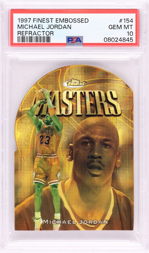 1997 Finest Embossed Gold Refractor Michael Jordan /74 #154 PSA 10 GEM MINT