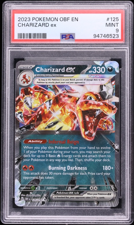 2023 Pokemon Scarlet & Violet Obsidian Flames Holo Charizard ex #125 PSA 9 MINT