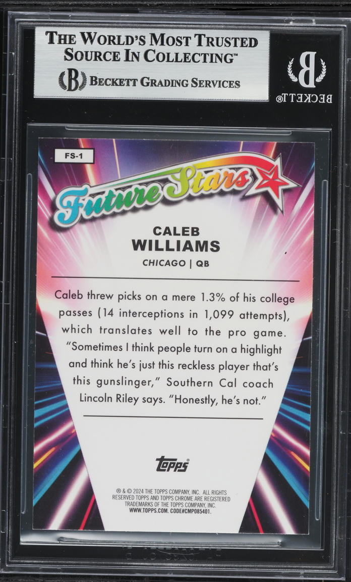 2024 Topps Chrome Future Stars Caleb Williams ROOKIE #FS1 BGS 9 MINT