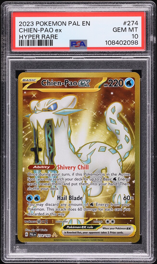 2023 Pokemon SV Paldea Evolved Hyper Rare Chien-Pao ex #274 PSA 10 GEM MINT