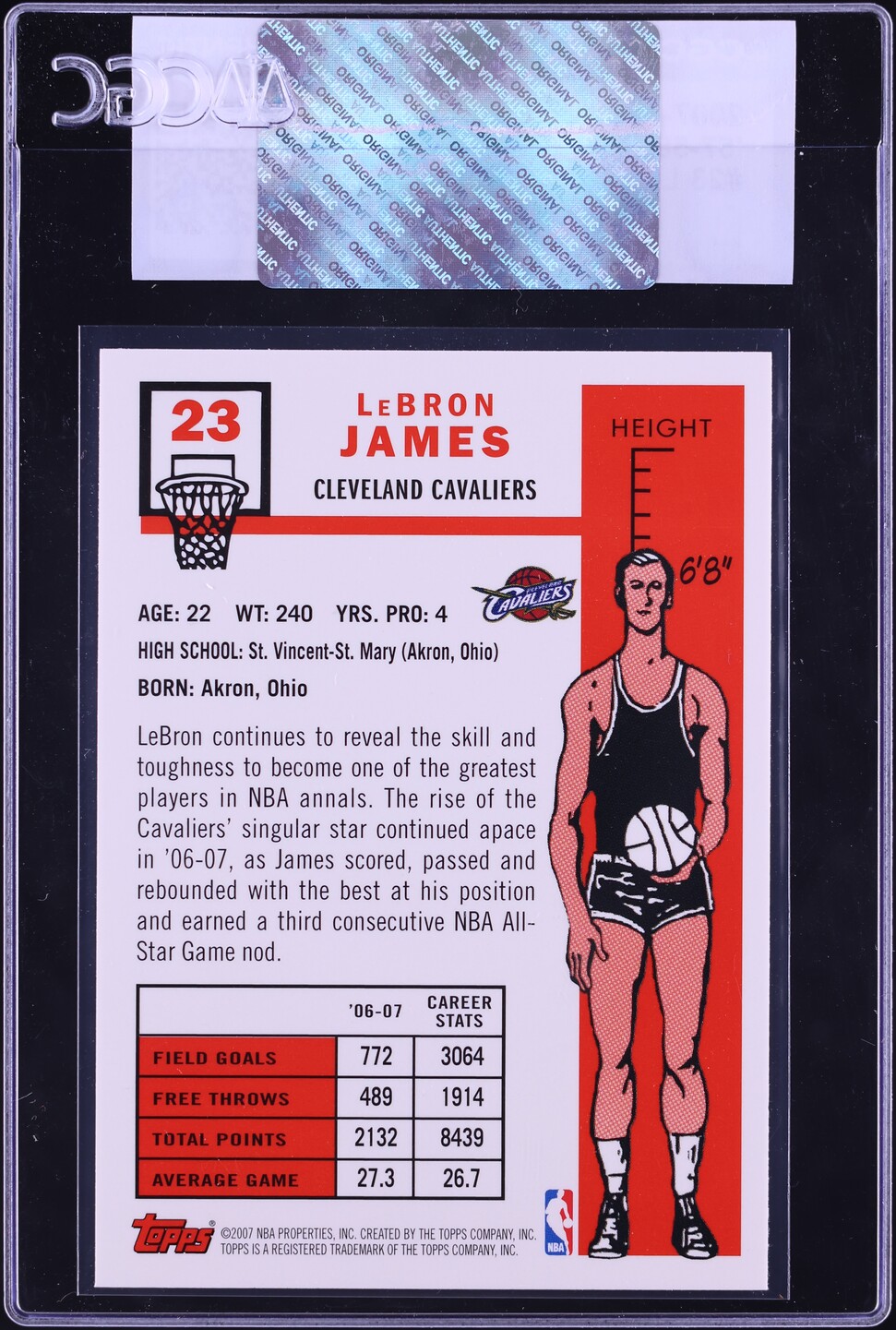 2007 Topps 50th Anniversary Variation LeBron James #23 CGC AUTH