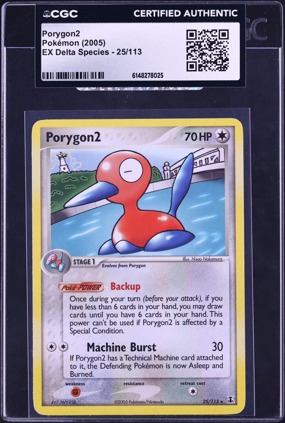 2005 Pokemon Ex Delta Species Porygon2 #25 CGC AUTH