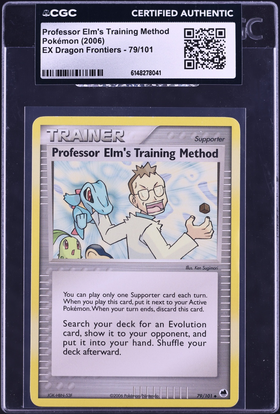 2006 Pokemon Ex Dragon Frontiers Professor Elm's Training Method #79 CGC AUTH