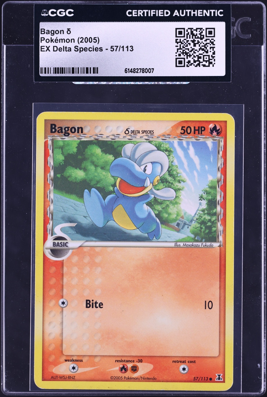 2005 Pokemon EX Delta Species Bagon #57 CGC AUTH