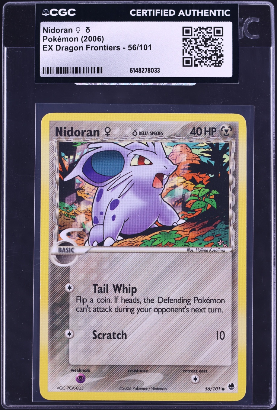 2006 Pokemon Ex Dragon Frontiers Nidoran #56 CGC AUTH