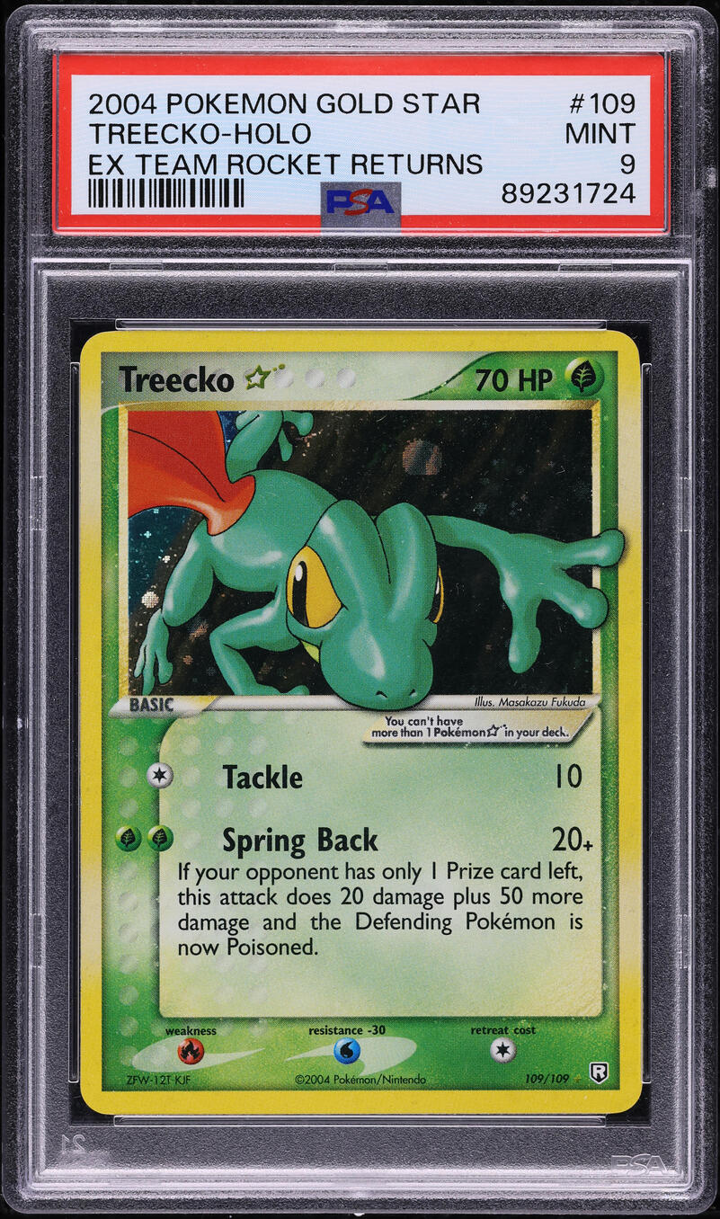 2004 Pokemon EX Team Rocket Returns Holo Treecko Gold Star #109 PSA 9 MINT