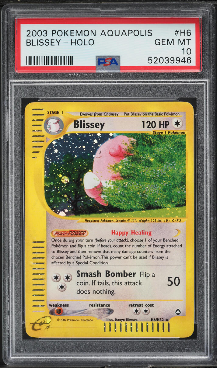 2003 Pokemon Aquapolis Holo Blissey #H6 PSA 10 GEM MINT