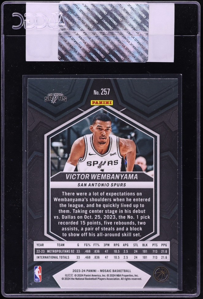 2023 Panini Mosaic Victor Wembanyama ROOKIE #257 CGC AUTH