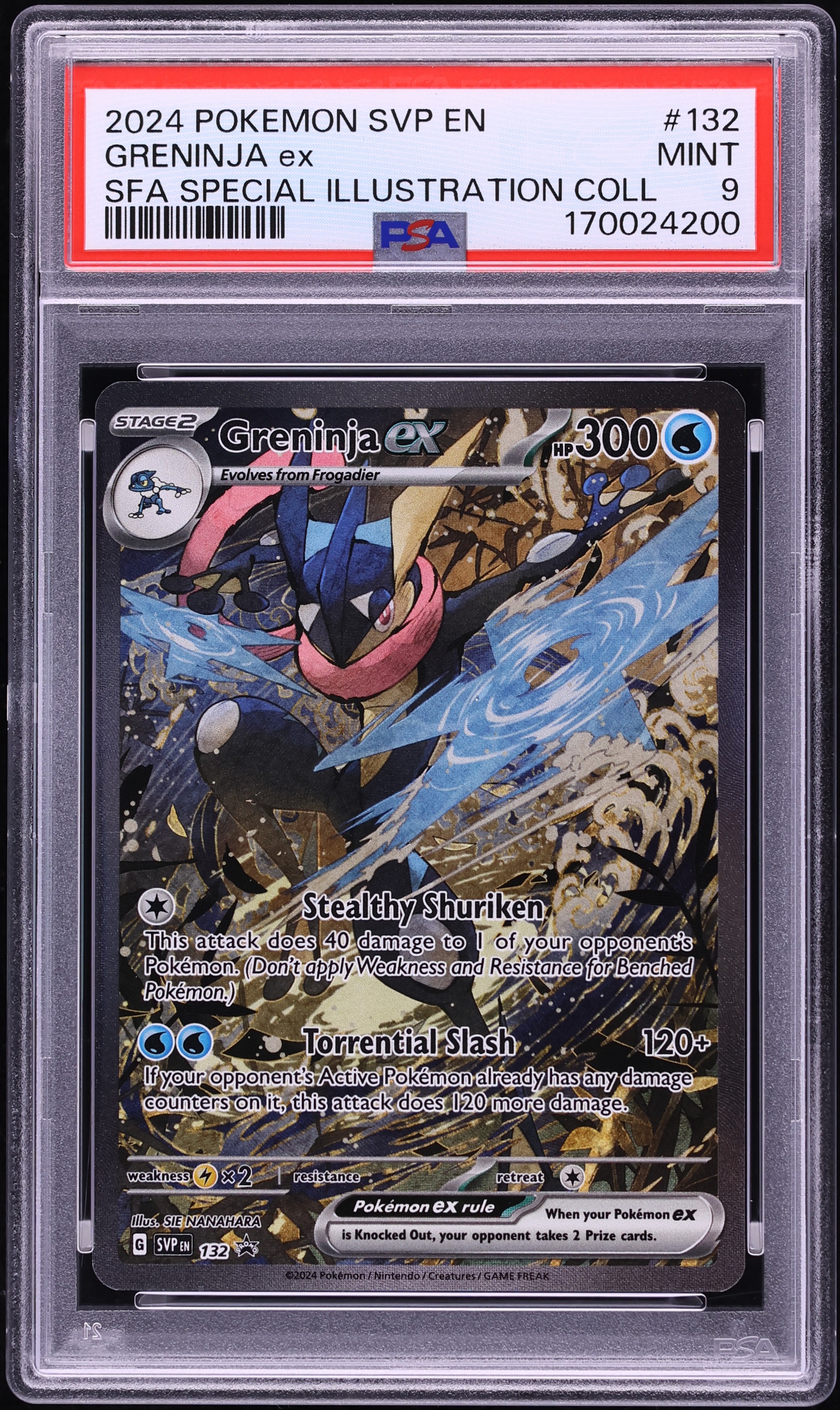 2024 Pokemon SV Promo Shrouded Fable Special Illustration Full Art Greninja ex #132 PSA 9 MINT