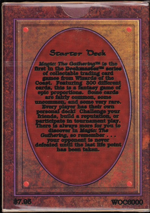 1993 Magic The Gathering MTG Beta Sealed Starter Deck
