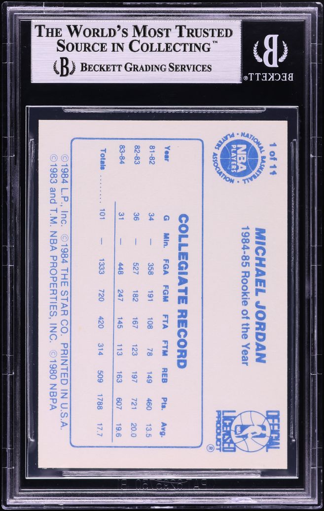 1985 Star Last 11 ROY's Michael Jordan ROOKIE #1 BGS 9 MINT