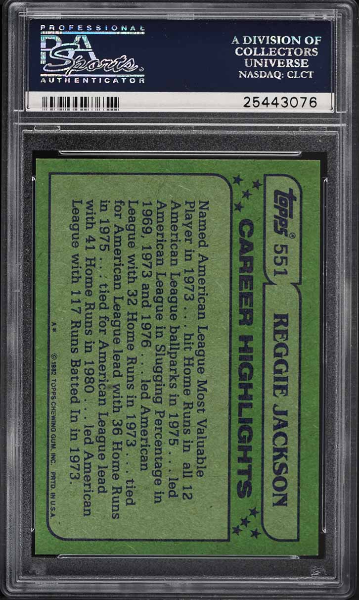 1982 Topps Reggie Jackson ALL-STAR #551 PSA 5 EX