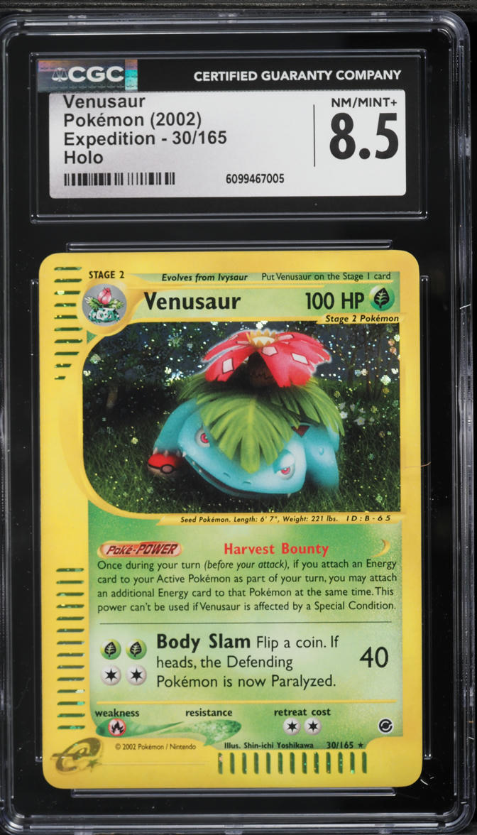 2002 Pokemon Expedition Holo Venusaur #30 CGC 8.5 NM-MT+