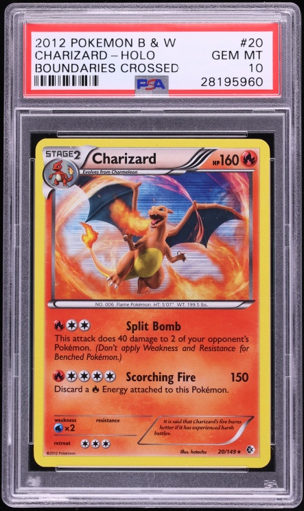 2012 Pokemon Black & White Boundaries Crossed Holo Charizard #20 PSA 10 GEM MINT